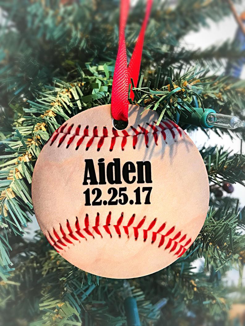 Personalized Slugger Ornament for her, Customized Gifts for Women by Groovy Girl Gifts