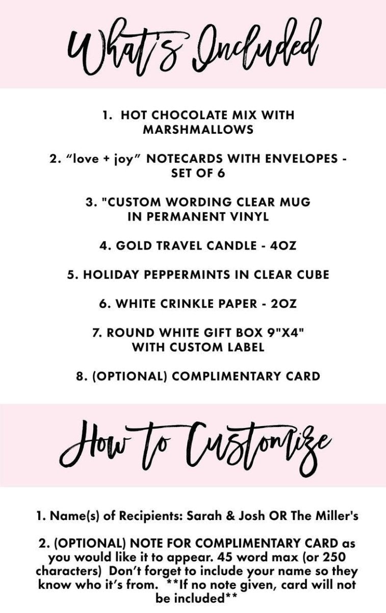 Personalized Love &amp; Joy Holiday Gift Box for her, Customized Gifts for Women by Groovy Girl Gifts