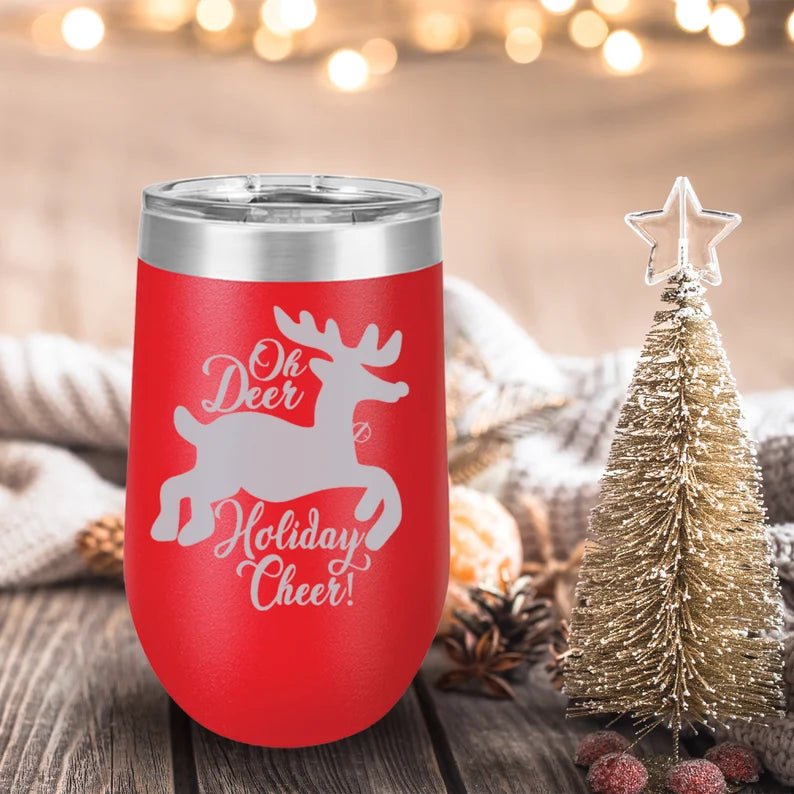 Personalized Personalized Holiday Deer Tumbler for her, Customized Gifts for Women by Groovy Girl Gifts