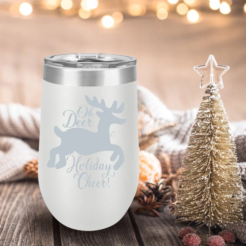 Personalized Personalized Holiday Deer Tumbler for her, Customized Gifts for Women by Groovy Girl Gifts