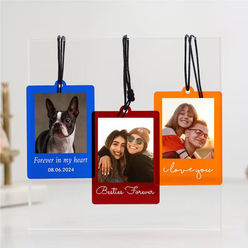 Personalized Custom Photo Car Mirror Tag for her, Customized Gifts for Women by Groovy Girl Gifts