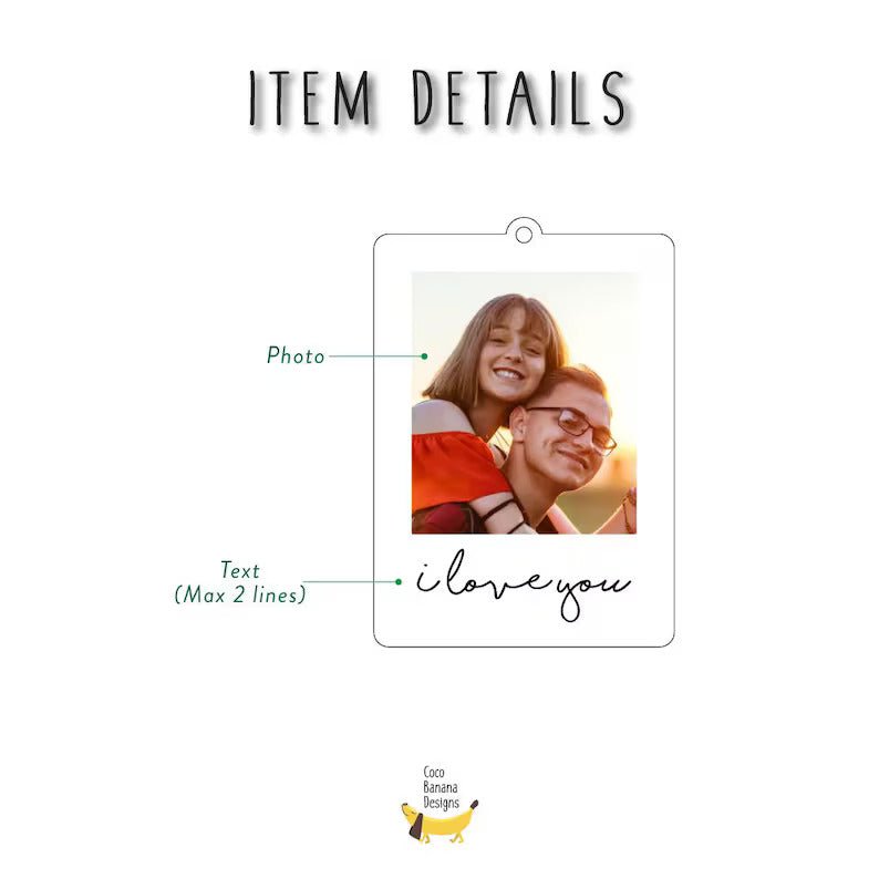 Personalized Custom Photo Car Mirror Tag for her, Customized Gifts for Women by Groovy Girl Gifts