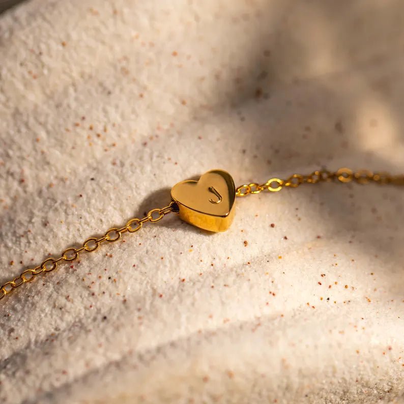 Personalized Love Locked in Heart Custom Bracelet for her, Customized Gifts for Women by Groovy Girl Gifts