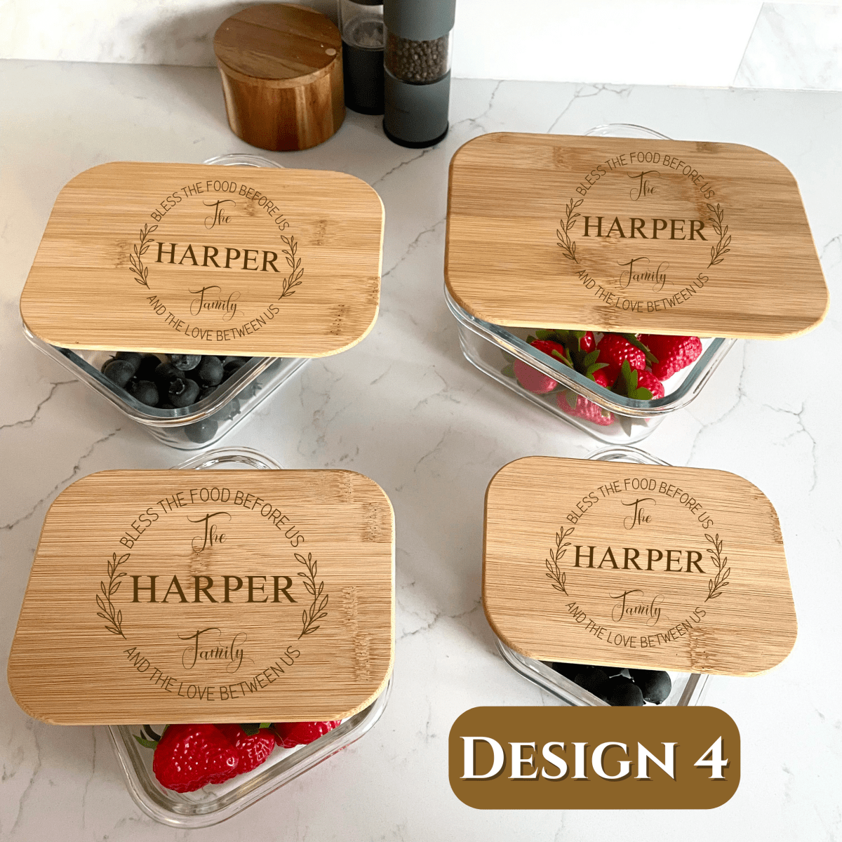 Personalized Savor &amp; Store Personalized Glass Tupperware Set for her, Customized Gifts for Women by Groovy Girl Gifts