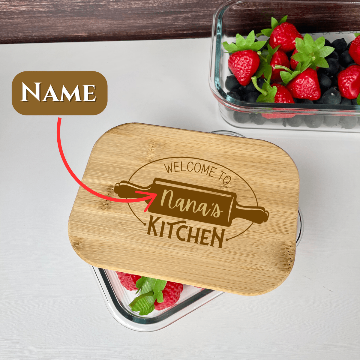 Personalized Savor & Store Personalized Glass Tupperware Set for her, Customized Gifts for Women by Groovy Girl Gifts