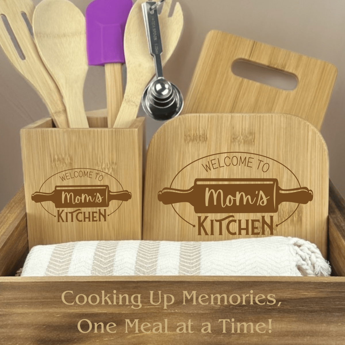 Personalized Mom&#39;s Kitchen Essentials Gift Set for her, Customized Gifts for Women by Groovy Girl Gifts