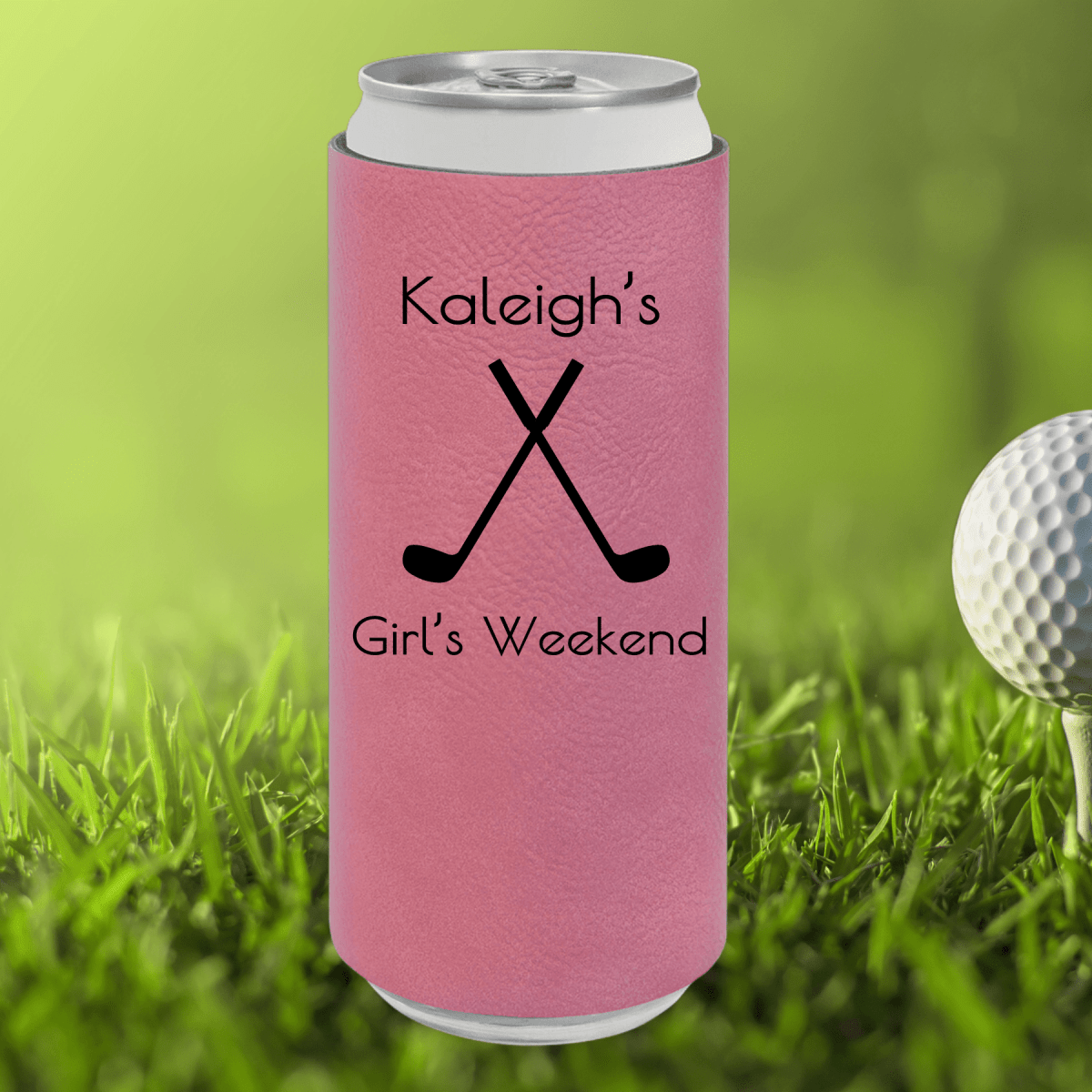 Personalized Girls Golf Weekend Koozie for her, Customized Gifts for Women by Groovy Girl Gifts