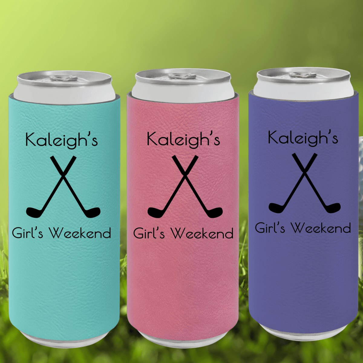 Personalized Girls Golf Weekend Koozie for her, Customized Gifts for Women by Groovy Girl Gifts
