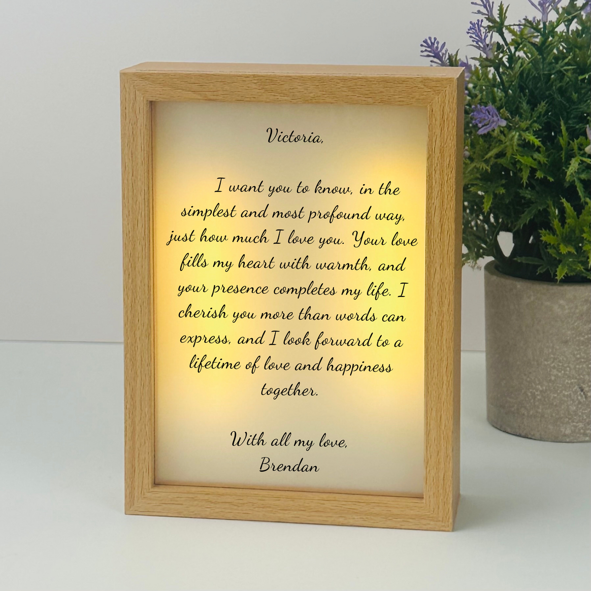 Personalized Radiant Romance Love Letter Plaque for her, Customized Gifts for Women by Groovy Girl Gifts