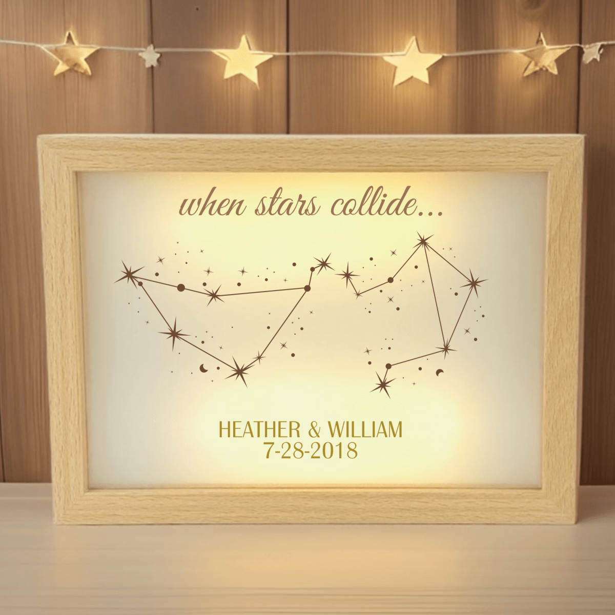 Personalized Stars of Love Illuminated Sign for her, Customized Gifts for Women by Groovy Girl Gifts