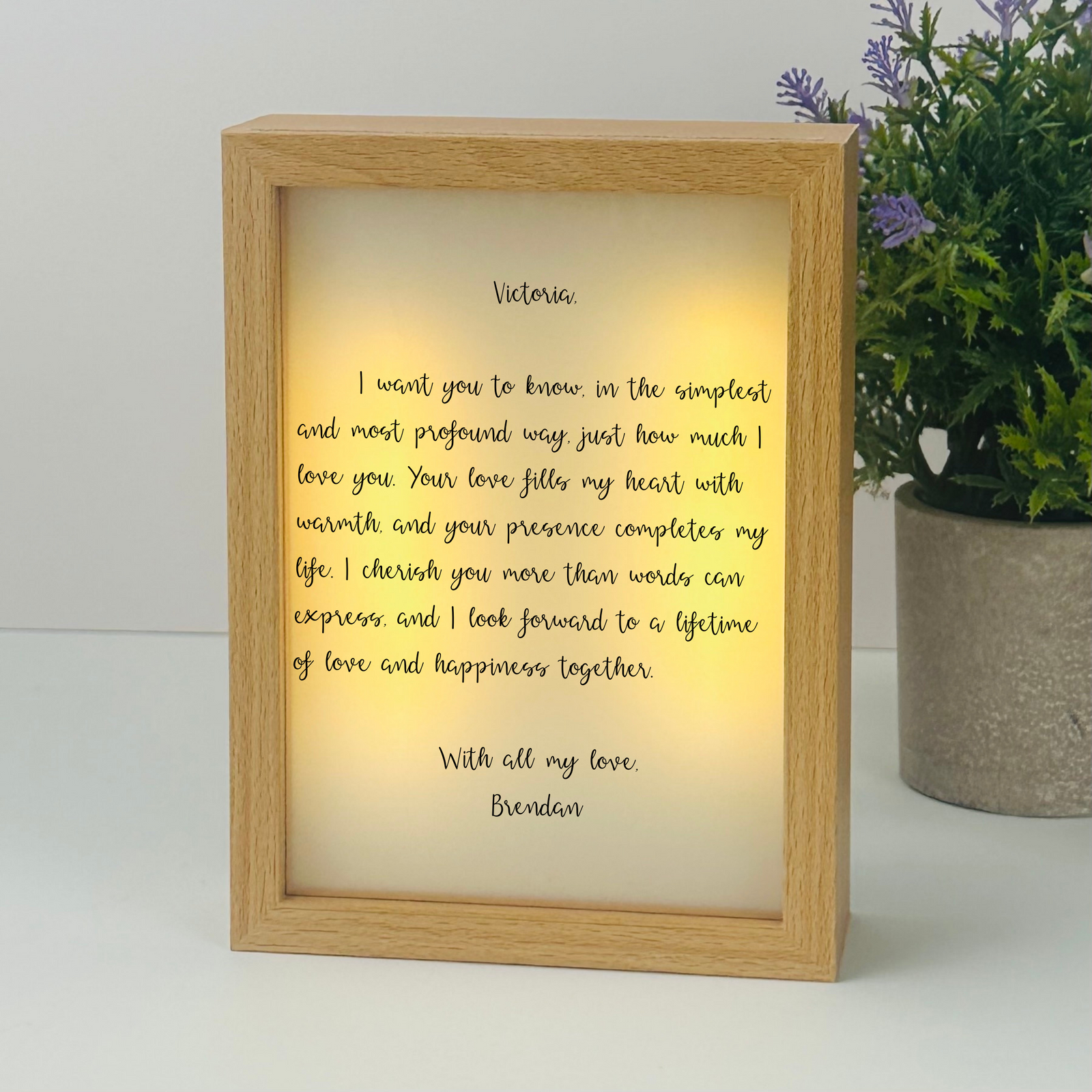 Radiant Romance Love Letter Plaque