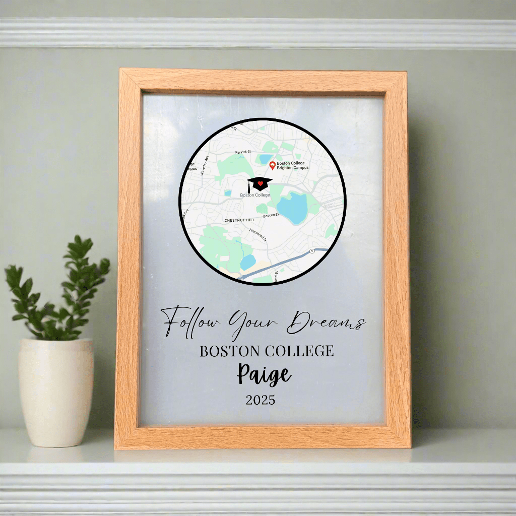 Personalized Follow Your Dreams Graduation Frame for her, Customized Gifts for Women by Groovy Girl Gifts