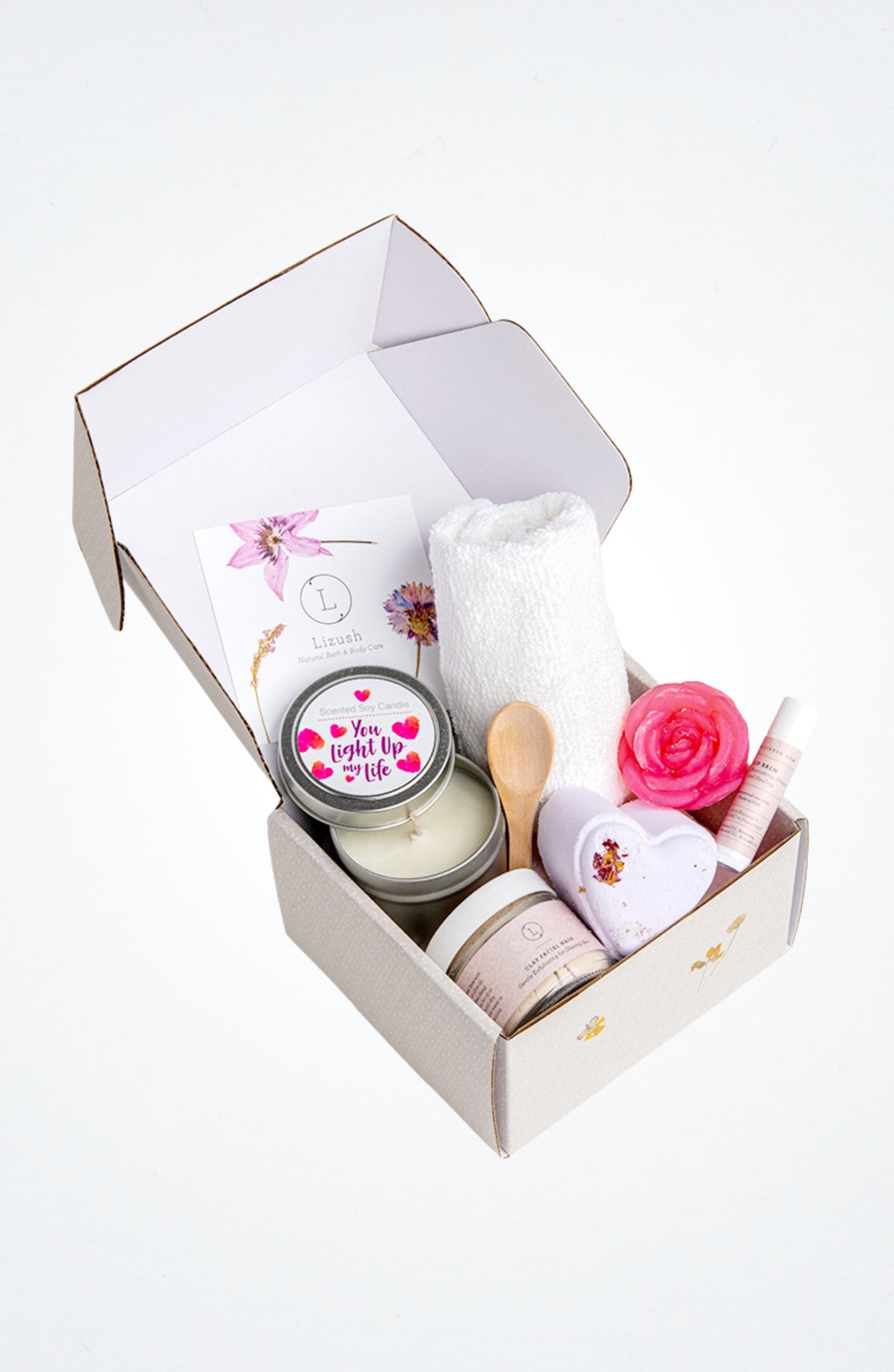 Romantic Lavender Spa Gift Set for Her – Bath Bomb, Candle, Soap &amp; Care Essentials – Perfect for Wife or Girlfriend