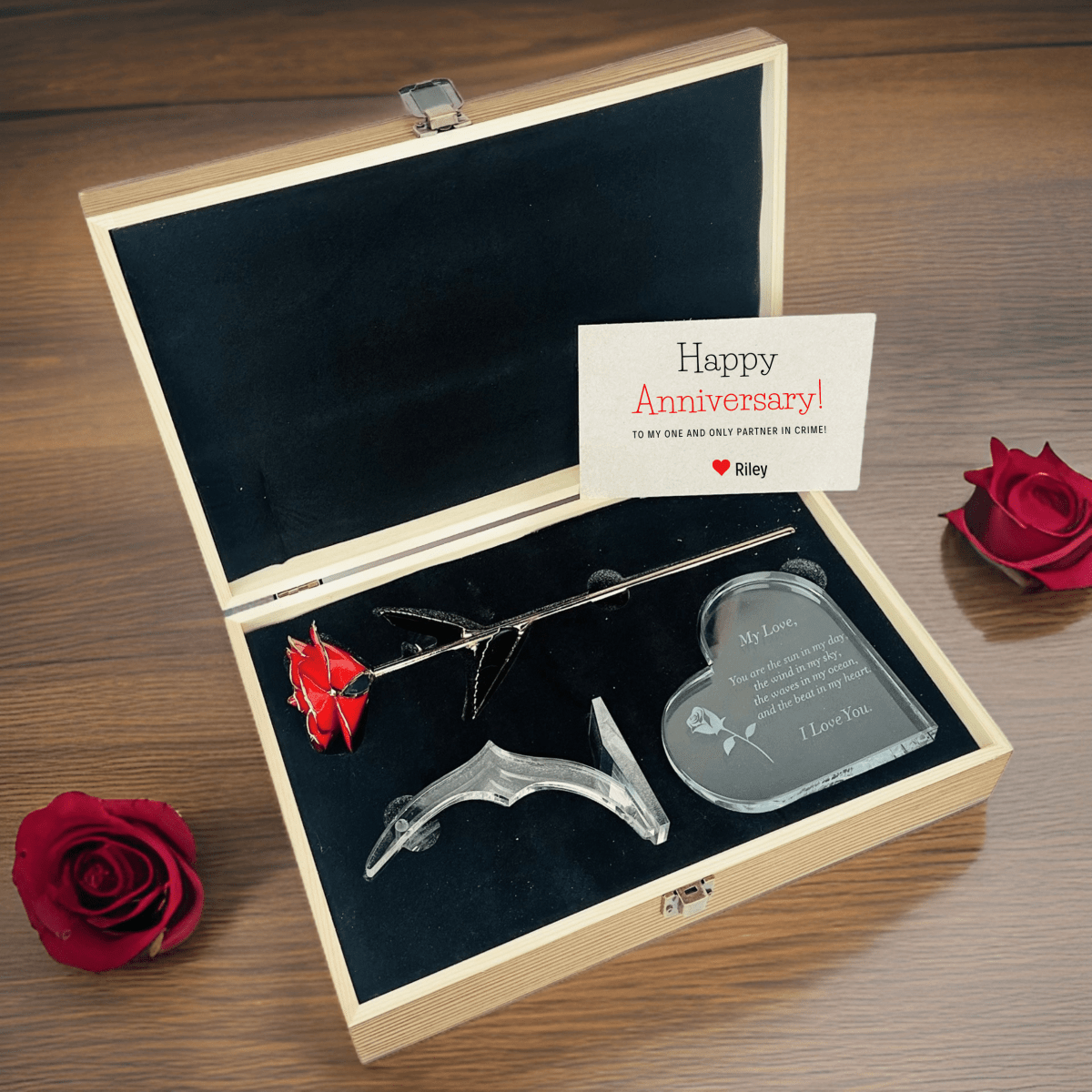 Personalized Everlasting Love Luxury Anniversary Box for her, Customized Gifts for Women by Groovy Girl Gifts