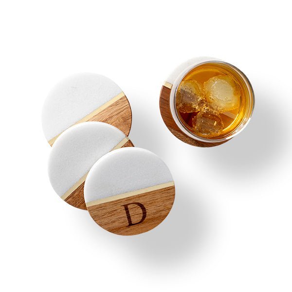 Marble and Acacia Coasters