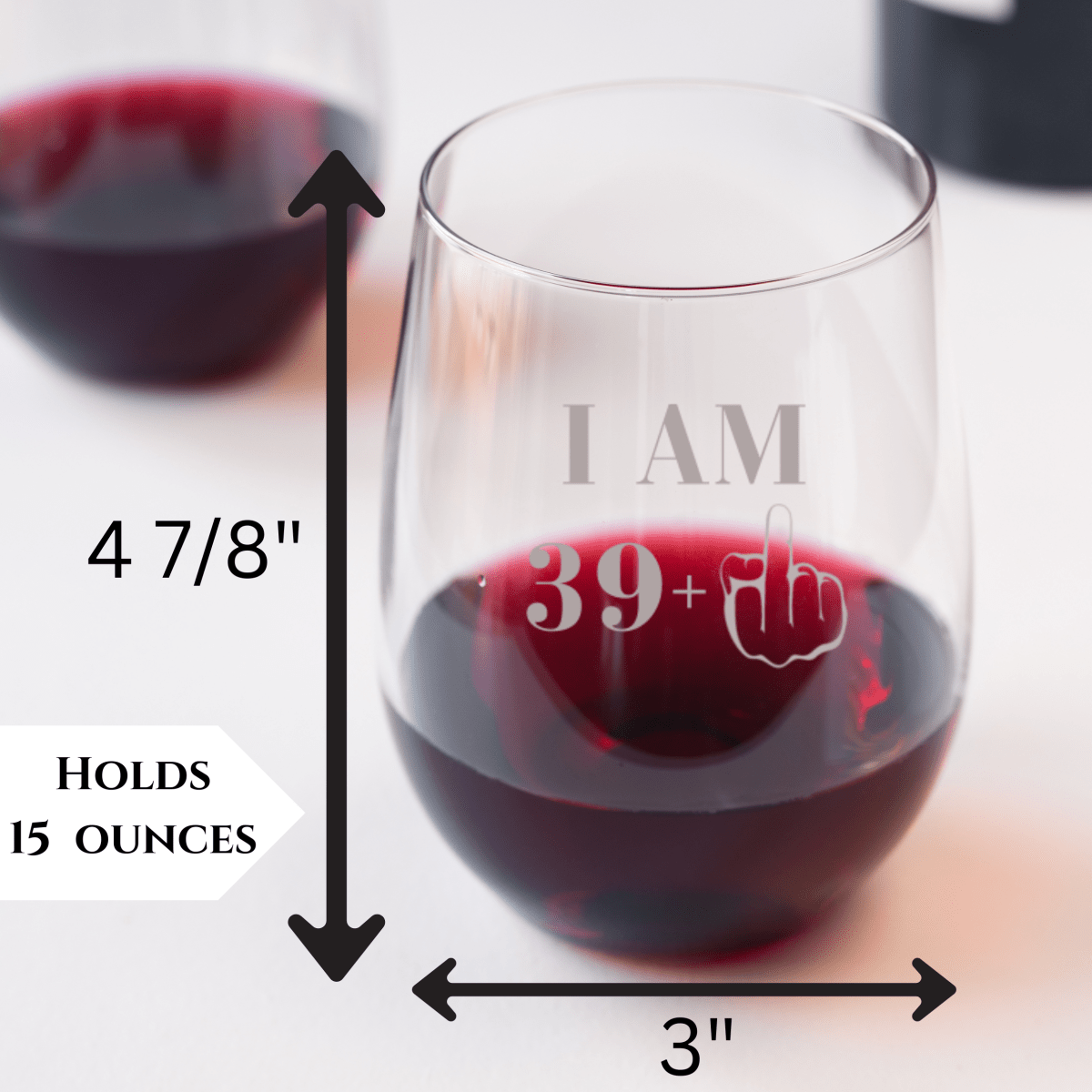 Personalized 40th Birthday Fun Wine Glass for her, Customized Gifts for Women by Groovy Girl Gifts