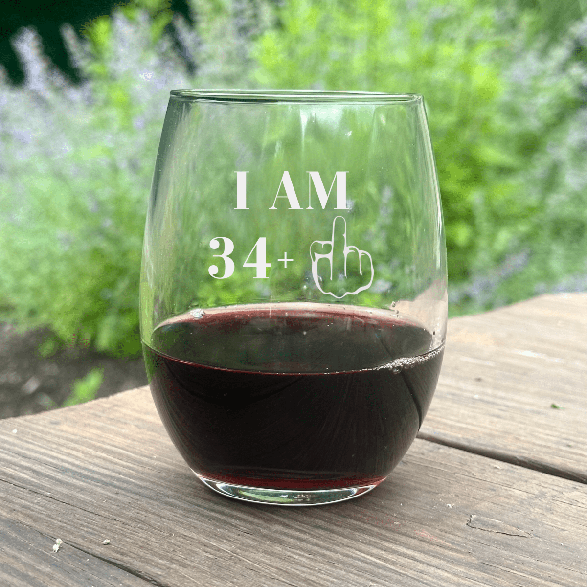 Personalized 30s birthday stemless wine glass for her, Customized Gifts for Women by Groovy Girl Gifts