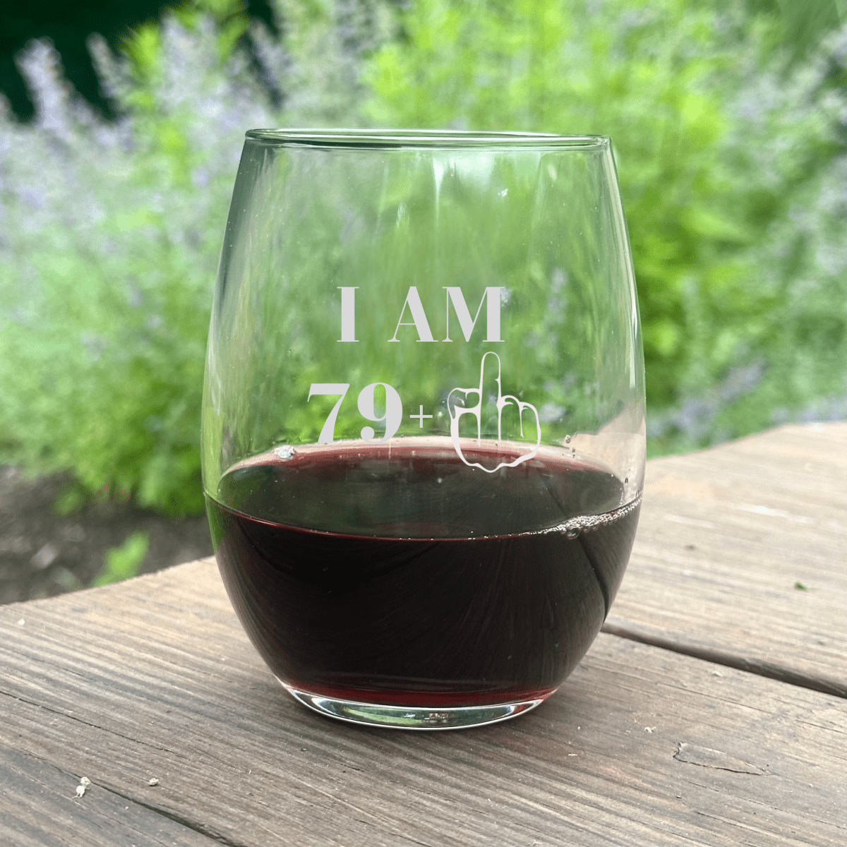 Personalized 80th Humorous Stemless Wine Glass for her, Customized Gifts for Women by Groovy Girl Gifts