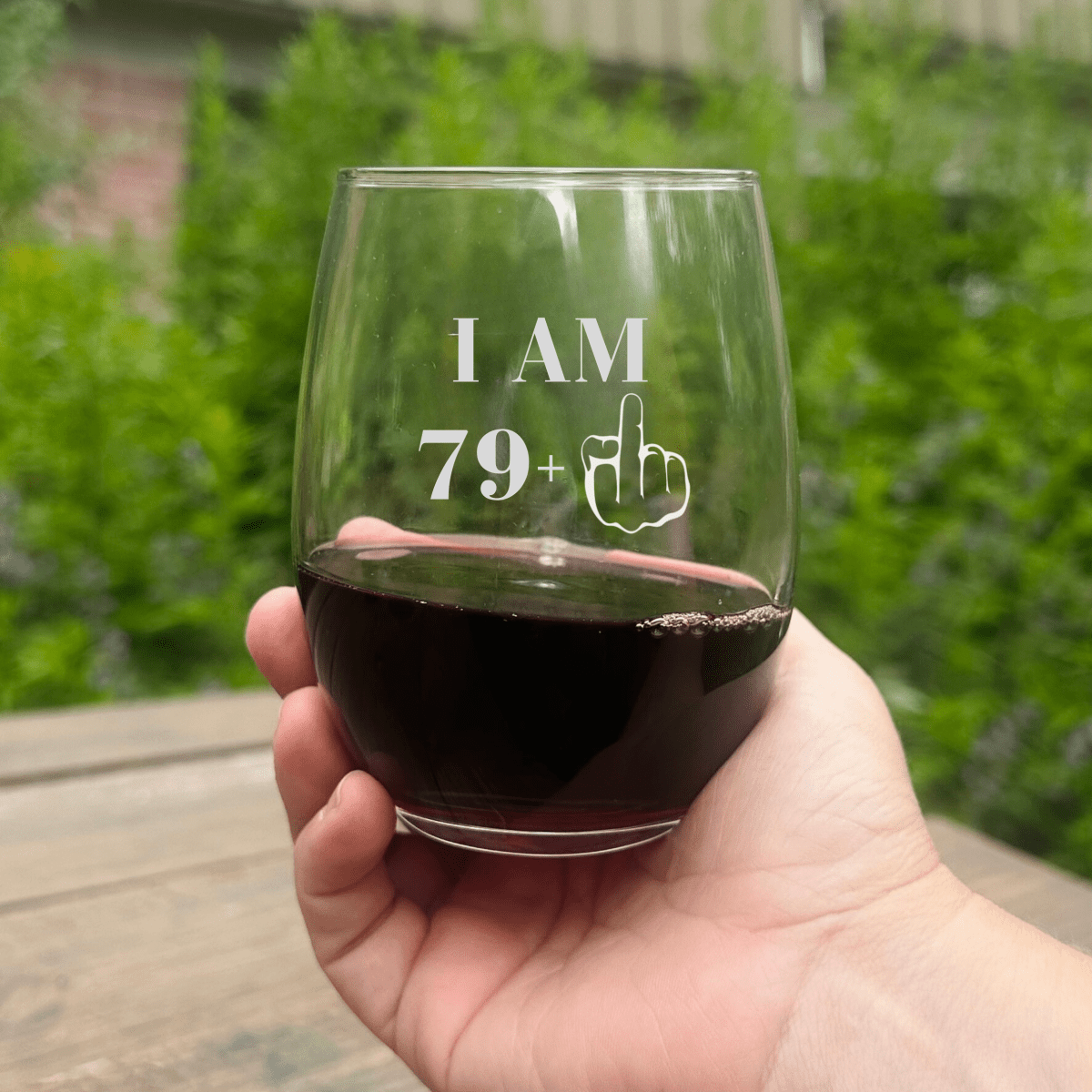 Personalized 80th Humorous Stemless Wine Glass for her, Customized Gifts for Women by Groovy Girl Gifts