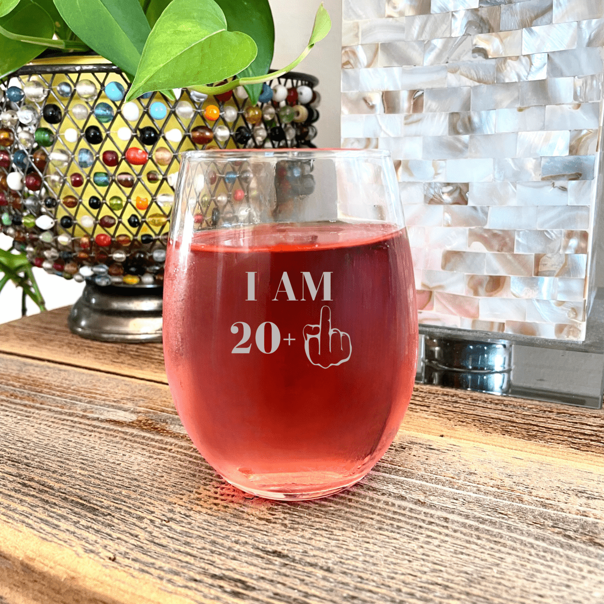 Personalized 21st Birthday Wine Glass for her, Customized Gifts for Women by Groovy Girl Gifts
