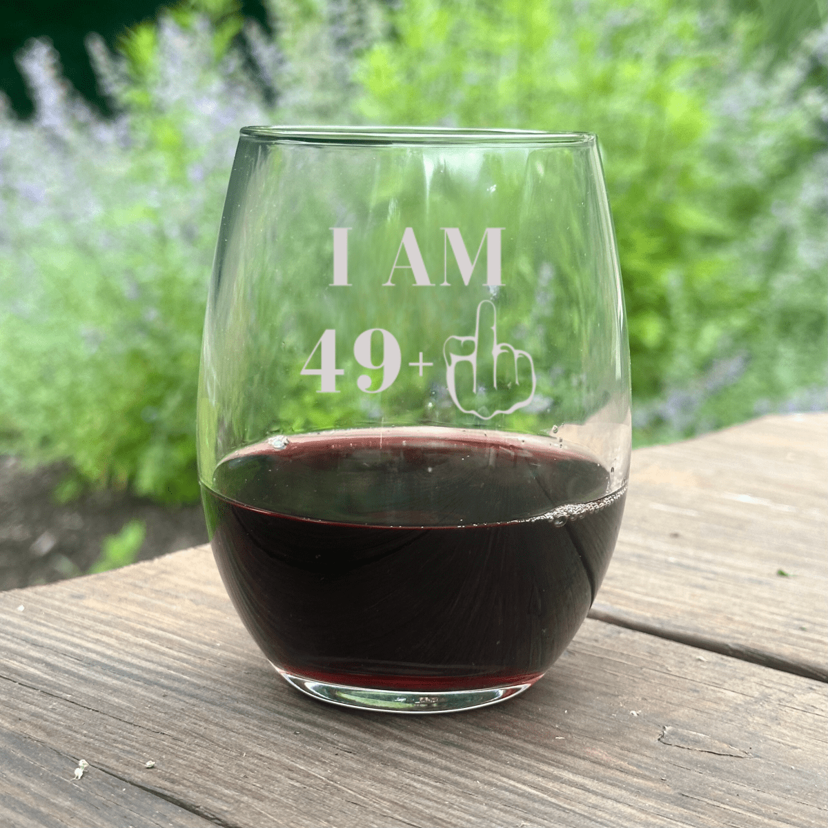 Personalized 50th stemless wine glass for her, Customized Gifts for Women by Groovy Girl Gifts