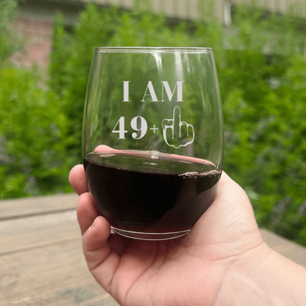 Personalized 50th stemless wine glass for her, Customized Gifts for Women by Groovy Girl Gifts