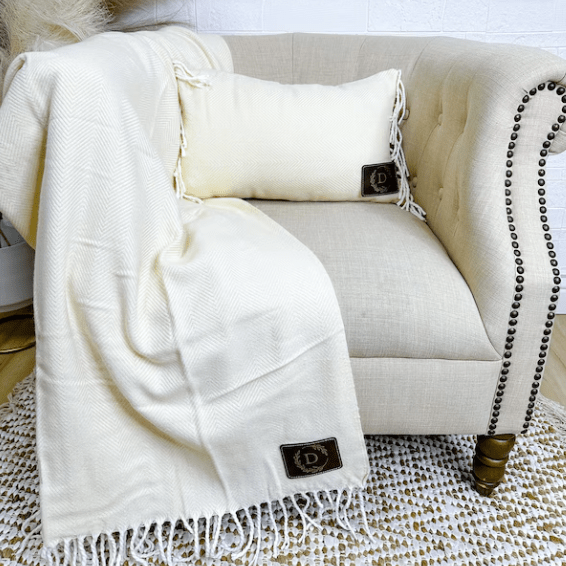 Personalized Farmhouse Monogram Throw Blanket for her, Customized Gifts for Women by Groovy Girl Gifts