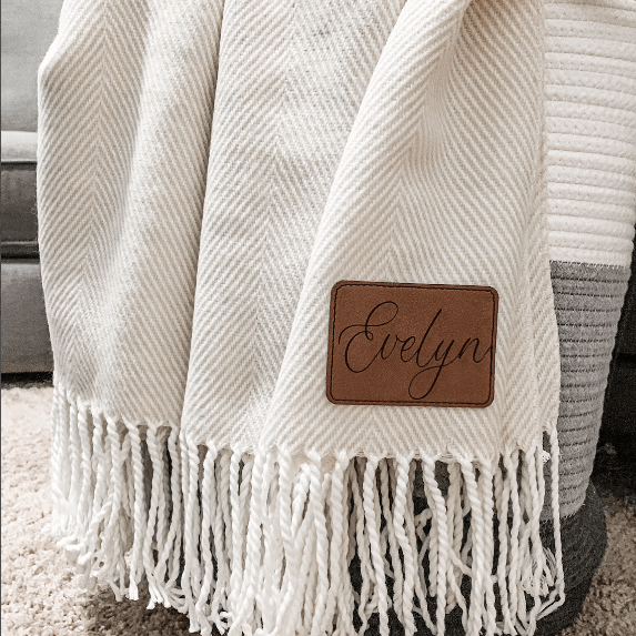 Personalized Farmhouse Monogram Throw Blanket for her, Customized Gifts for Women by Groovy Girl Gifts