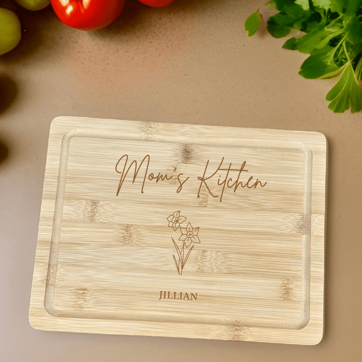 Personalized Floral Family Cutting Board for her, Customized Gifts for Women by Groovy Girl Gifts