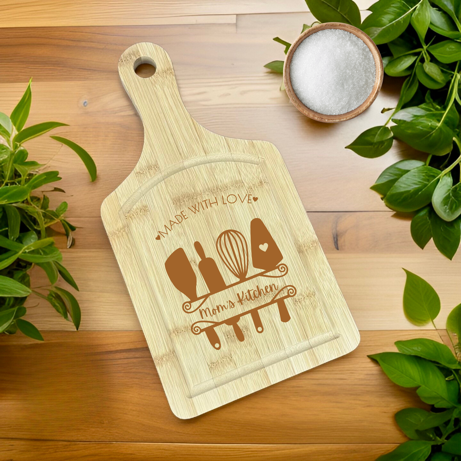 Made With Love Paddle Cutting Board