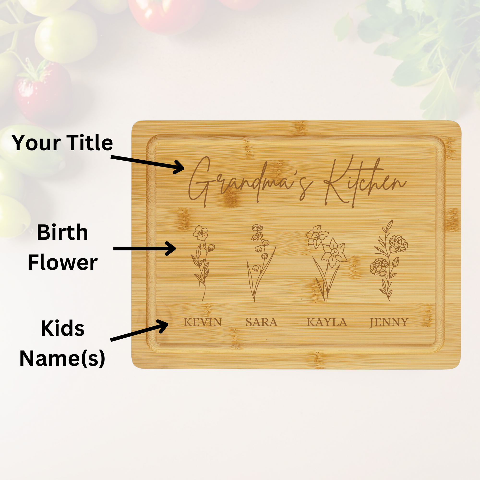 Floral Family Cutting Board