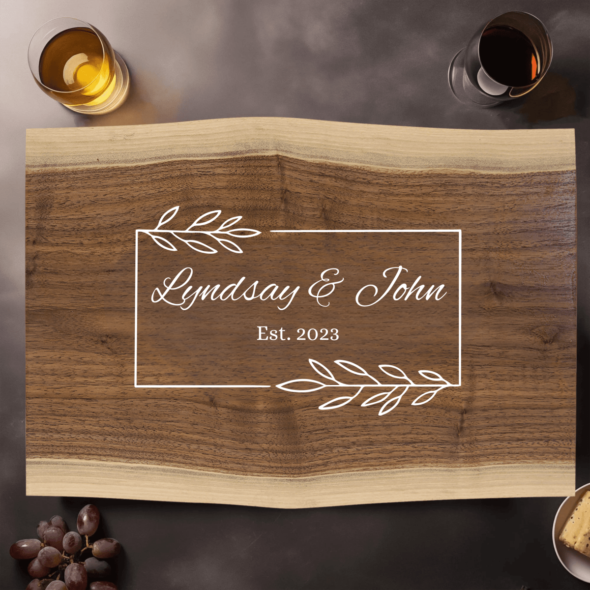 Personalized Elegant Black Walnut Custom Cutting Board for her, Customized Gifts for Women by Groovy Girl Gifts