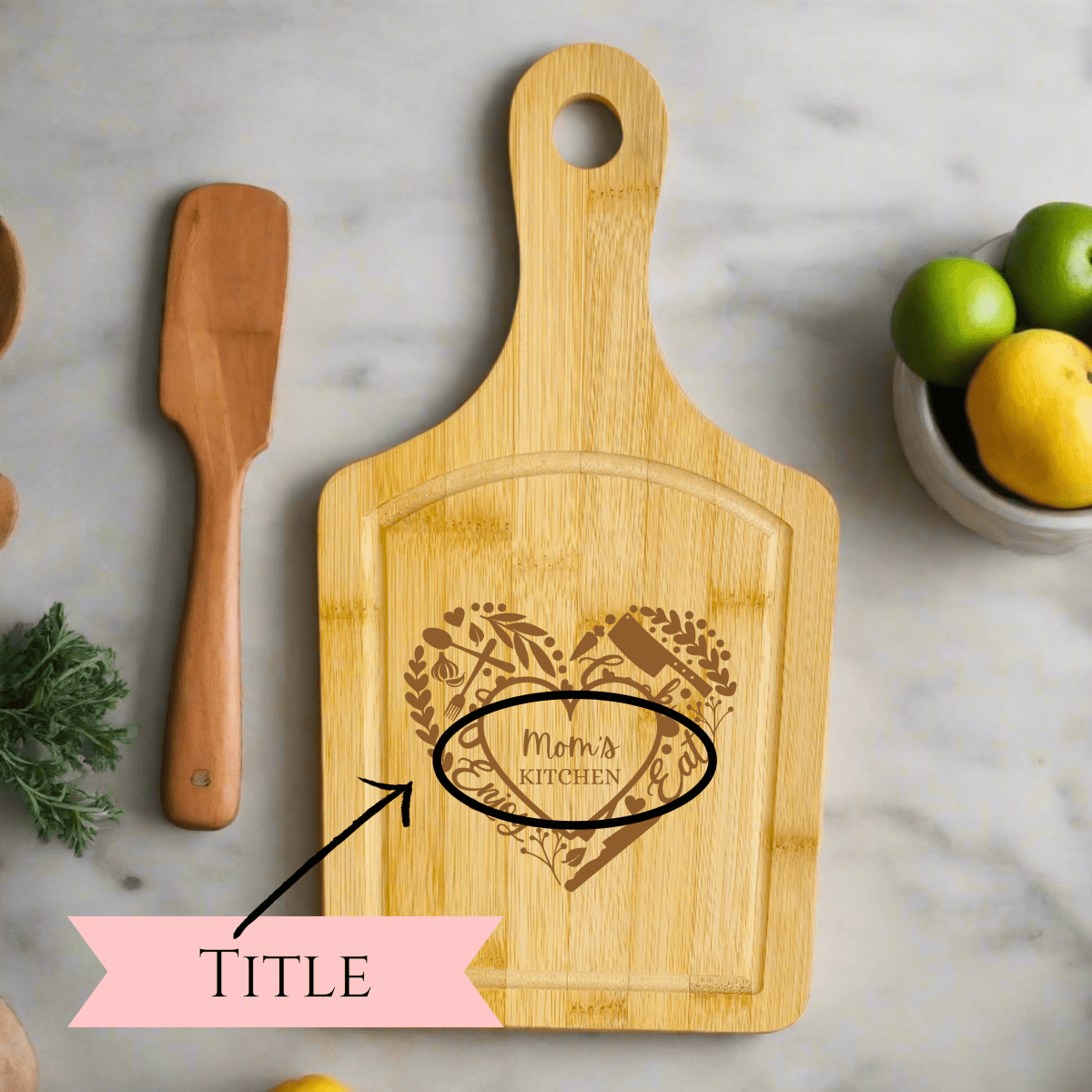 Personalized Made With Love Paddle Cutting Board for her, Customized Gifts for Women by Groovy Girl Gifts