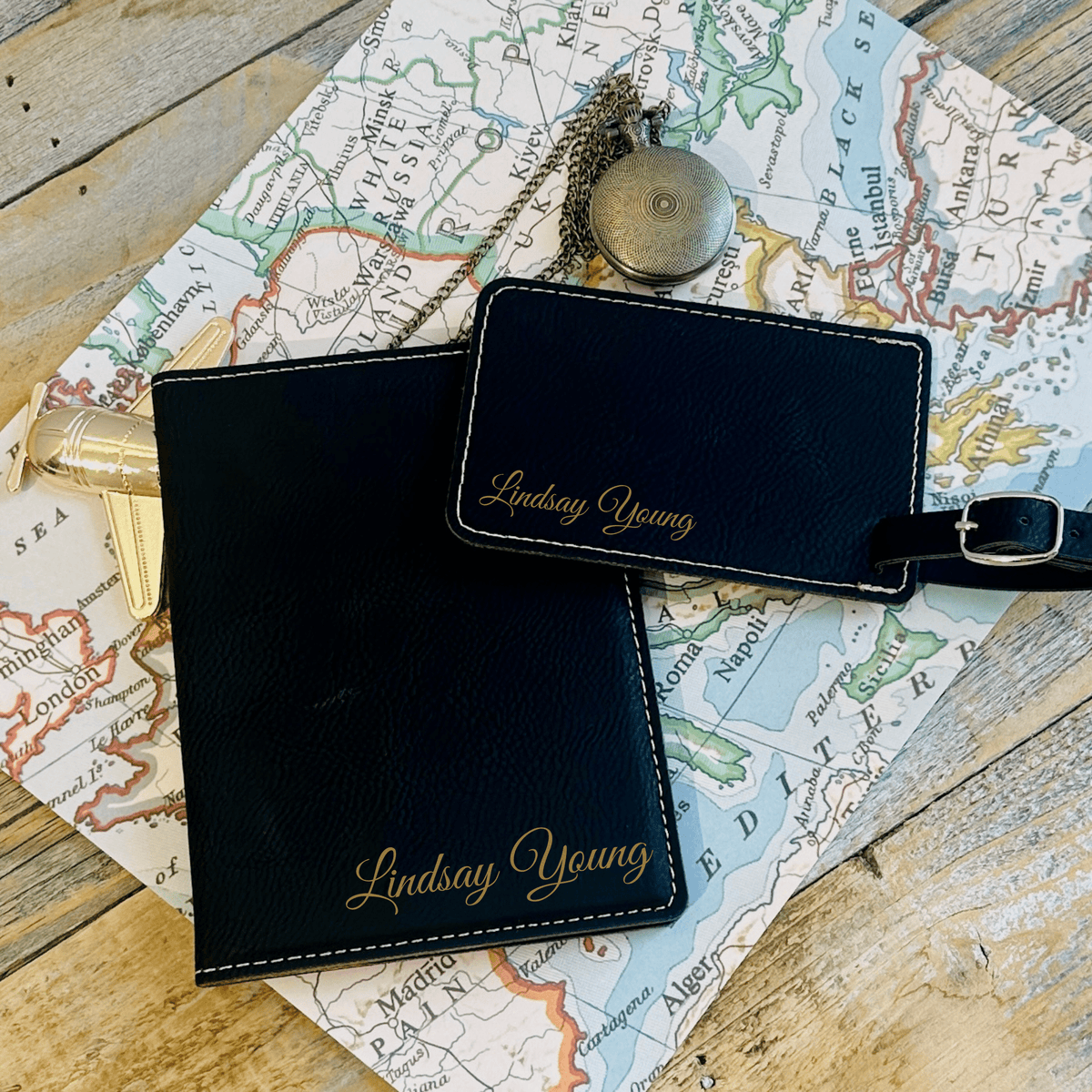 Personalized Travel Partners For Life Set for her, Customized Gifts for Women by Groovy Girl Gifts