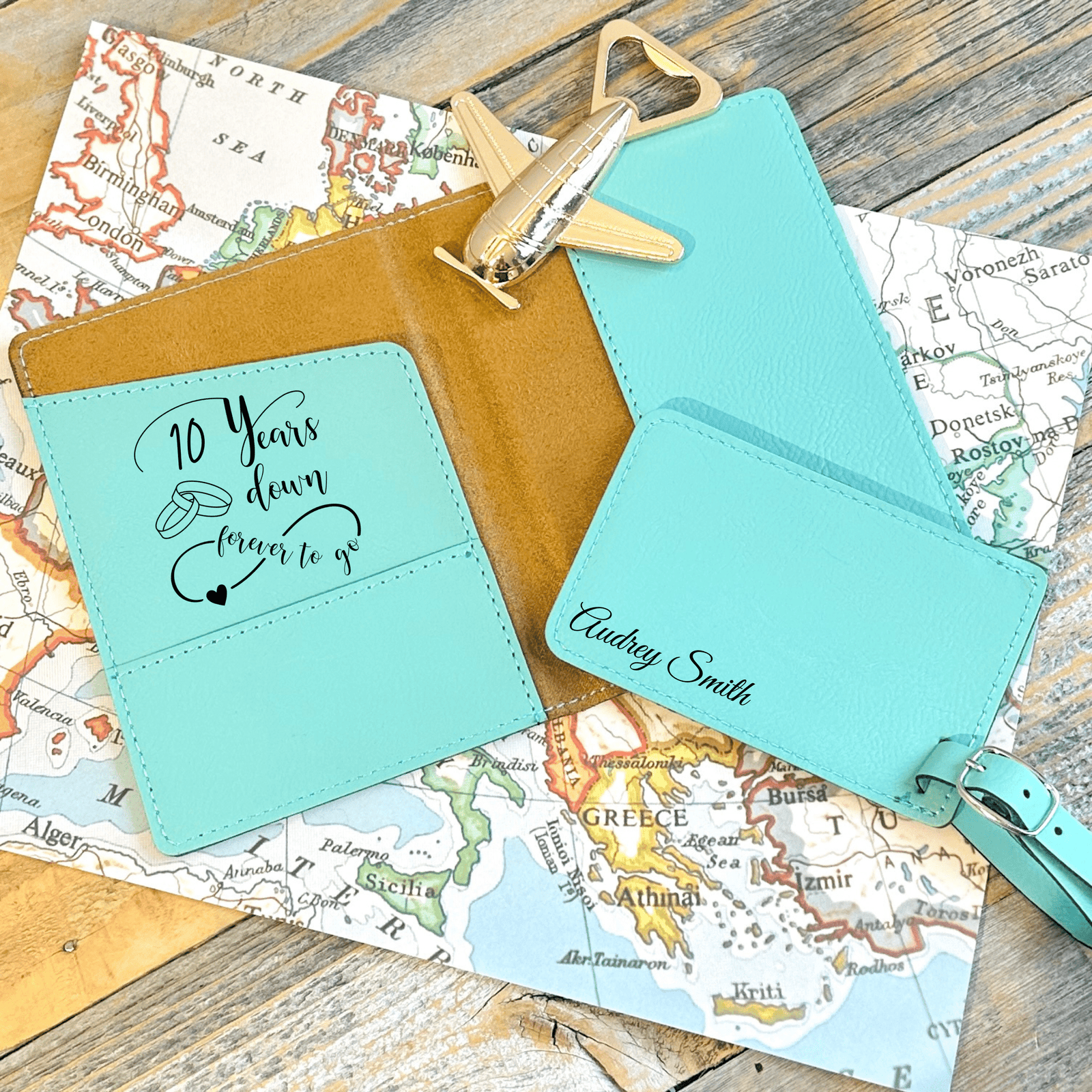 Personalized Travel Partners For Life Set for her, Customized Gifts for Women by Groovy Girl Gifts