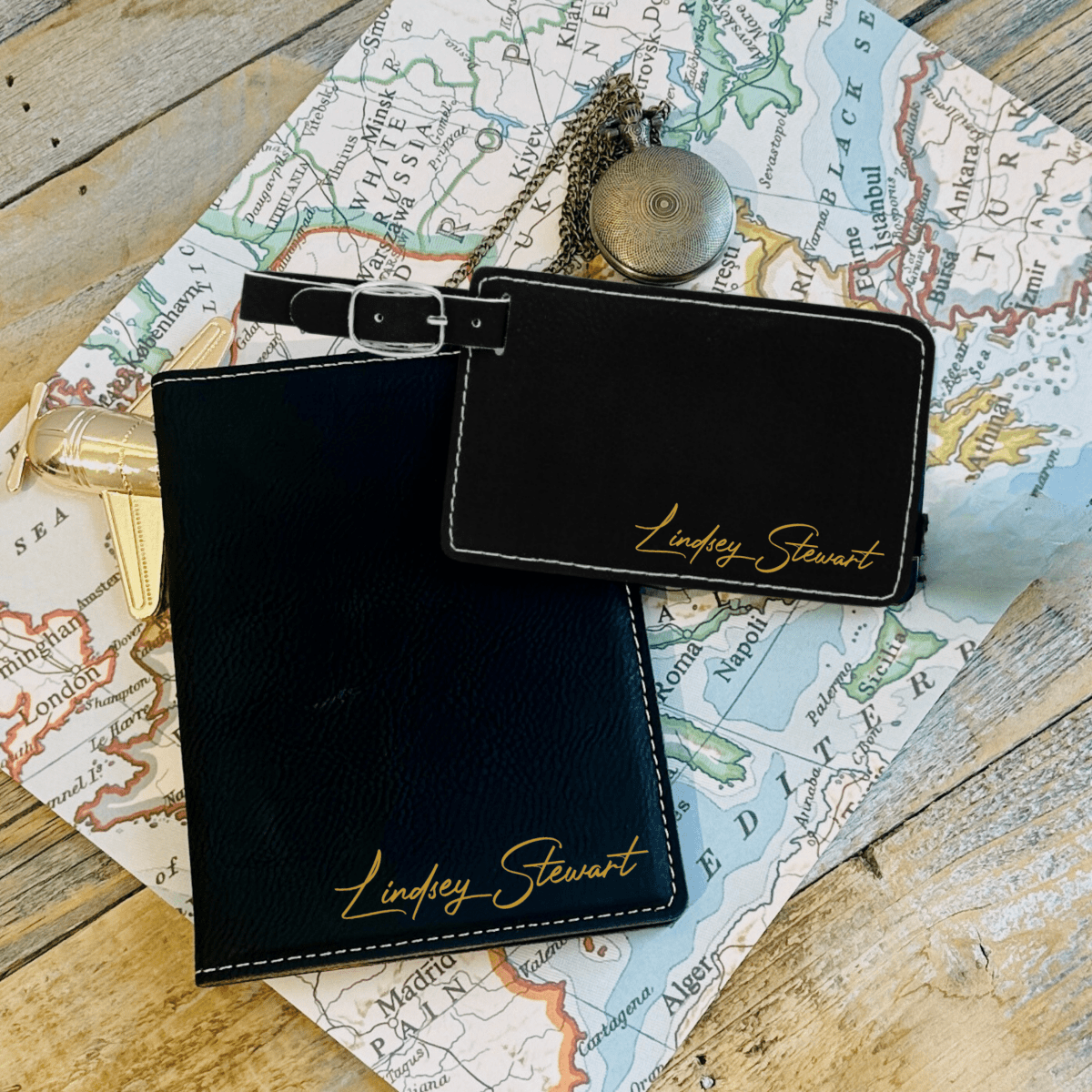 Personalized Elegant Personalized Travel Set for her, Customized Gifts for Women by Groovy Girl Gifts