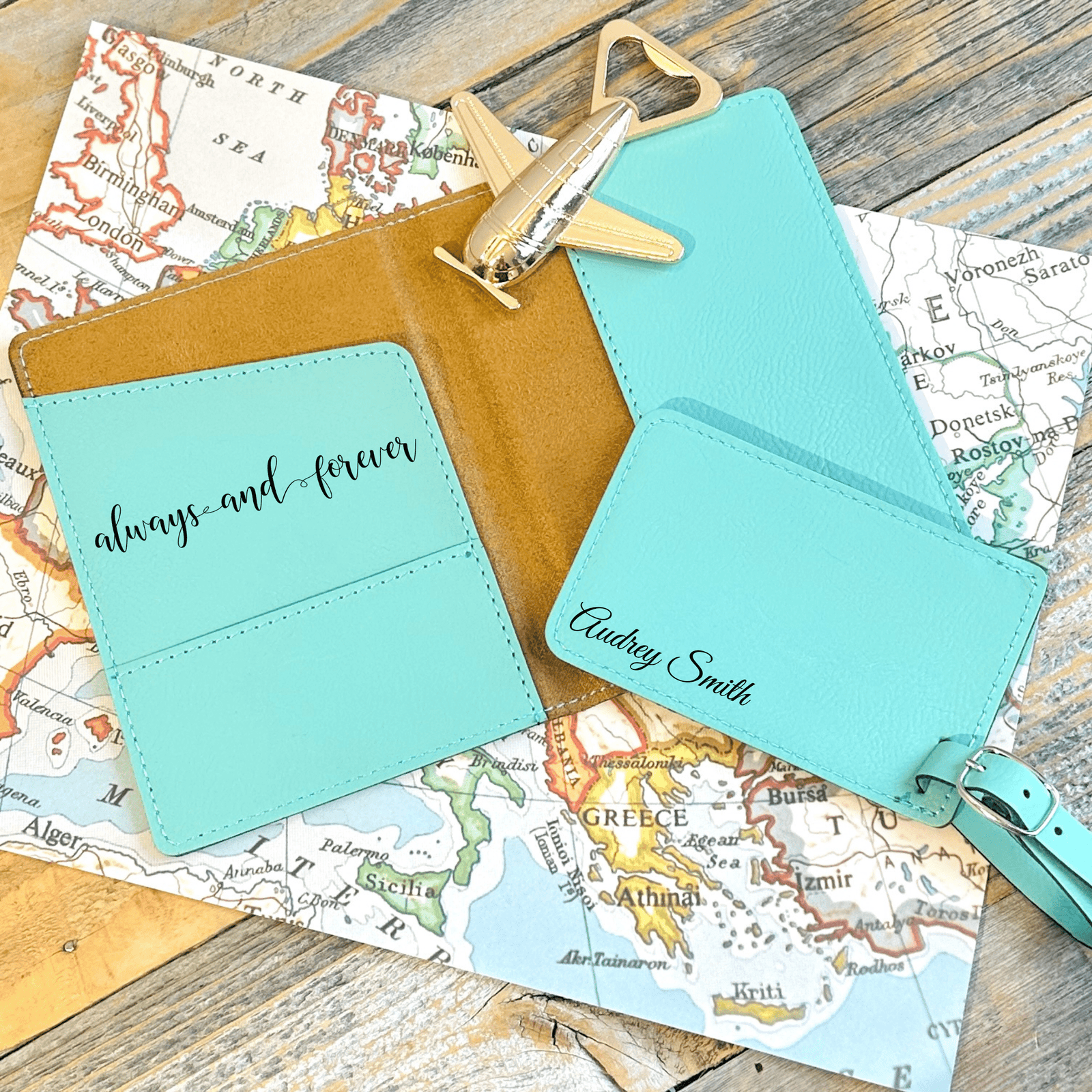 Personalized Travel Partners For Life Set for her, Customized Gifts for Women by Groovy Girl Gifts