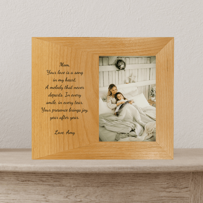 Personalized Memories Etched in Wood Frame for her, Customized Gifts for Women by Groovy Girl Gifts