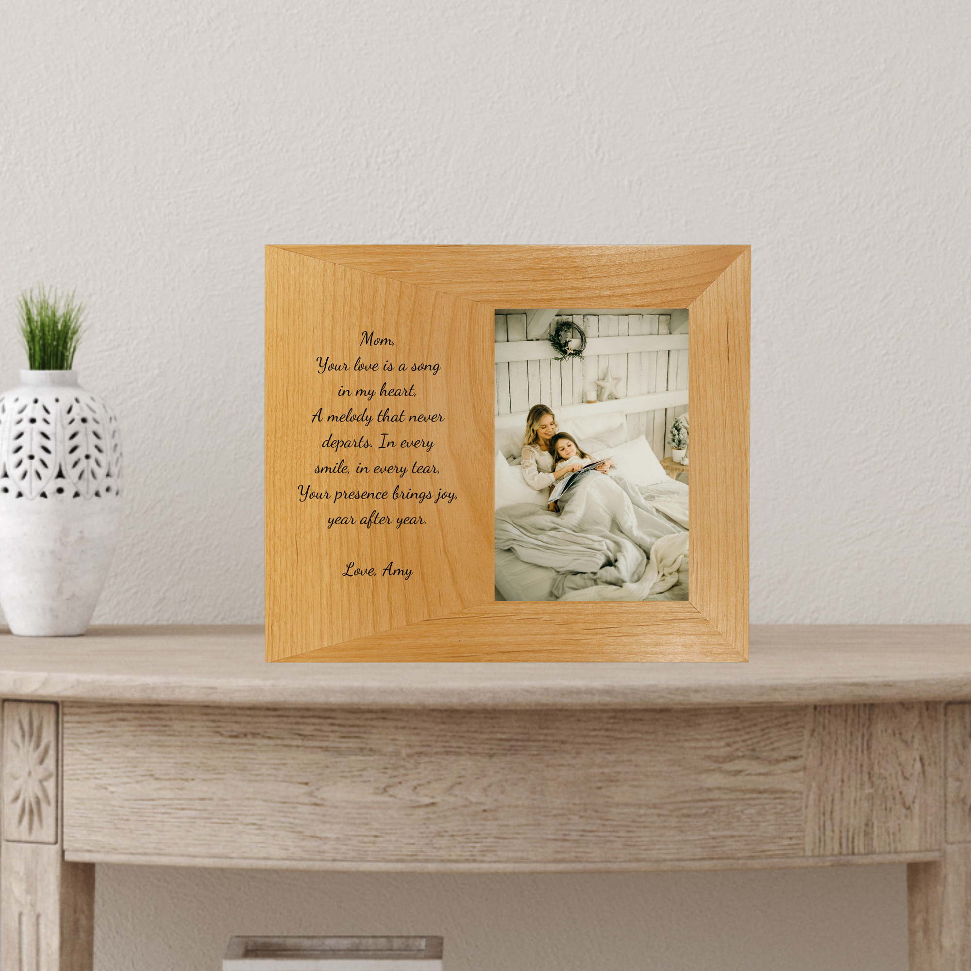 Memories Etched in Wood Frame