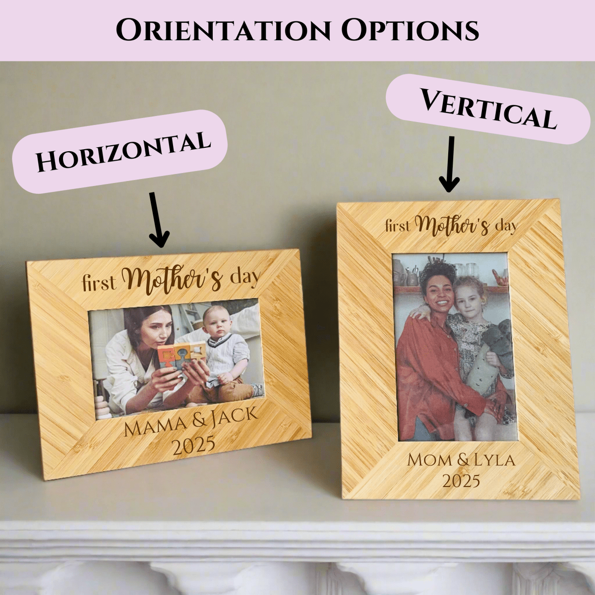 Personalized First Mother's Day Photo Frame for her, Customized Gifts for Women by Groovy Girl Gifts