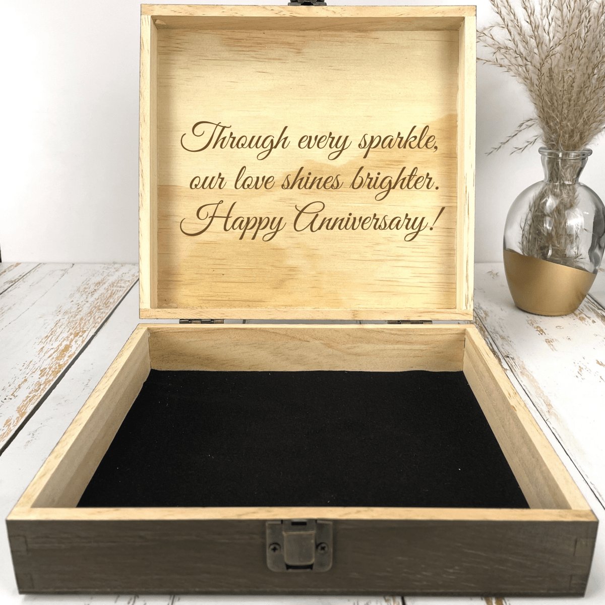 Personalized Anniversary Treasures Keepsake Box for her, Customized Gifts for Women by Groovy Girl Gifts