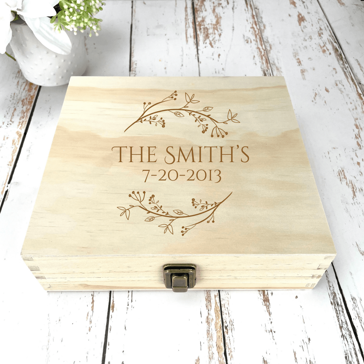 Personalized Anniversary Treasures Keepsake Box for her, Customized Gifts for Women by Groovy Girl Gifts