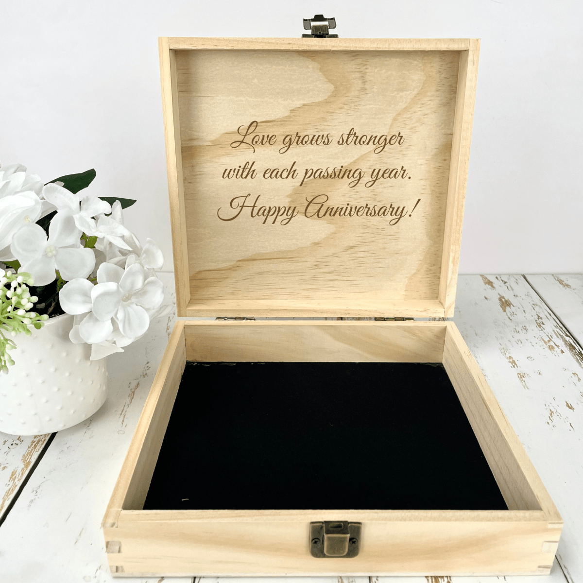 Personalized Anniversary Treasures Keepsake Box for her, Customized Gifts for Women by Groovy Girl Gifts