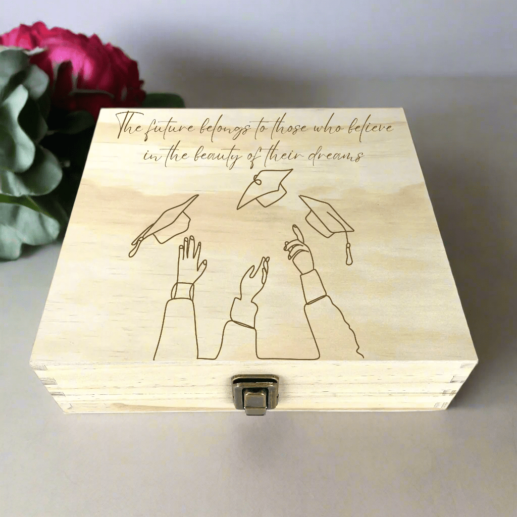 Personalized Graduation Celebration Keepsake Box for her, Customized Gifts for Women by Groovy Girl Gifts