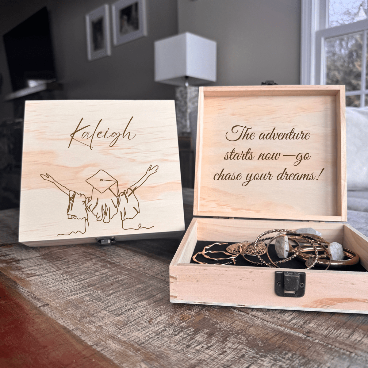 Personalized Graduation Celebration Keepsake Box for her, Customized Gifts for Women by Groovy Girl Gifts