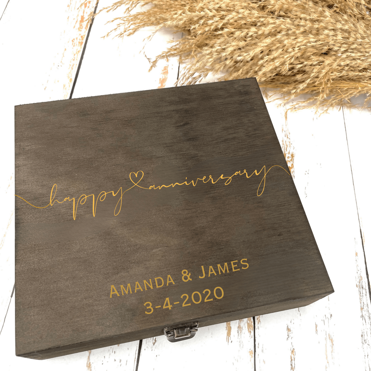 Personalized Anniversary Treasures Keepsake Box for her, Customized Gifts for Women by Groovy Girl Gifts