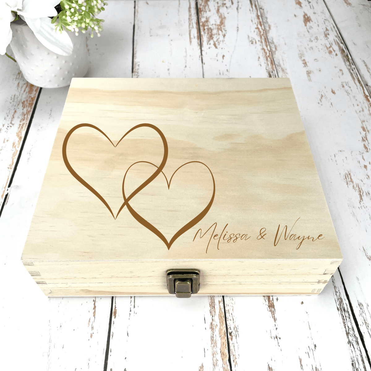 Personalized Anniversary Treasures Keepsake Box for her, Customized Gifts for Women by Groovy Girl Gifts