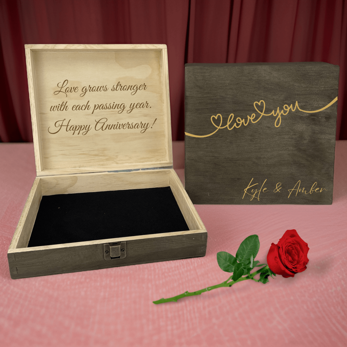 Personalized Anniversary Treasures Keepsake Box for her, Customized Gifts for Women by Groovy Girl Gifts