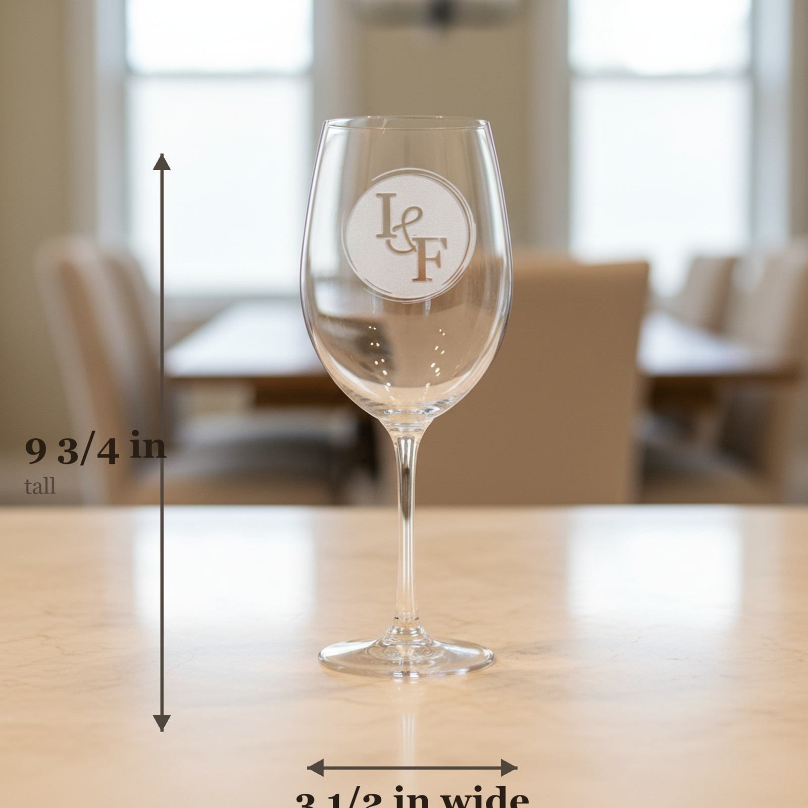 Anniversary Crystal red wine glass dimensions — 9 3/4 inches tall, 3 1/2 inches wide, 21.75 oz capacity, Stolzle crystal stemmed glass
