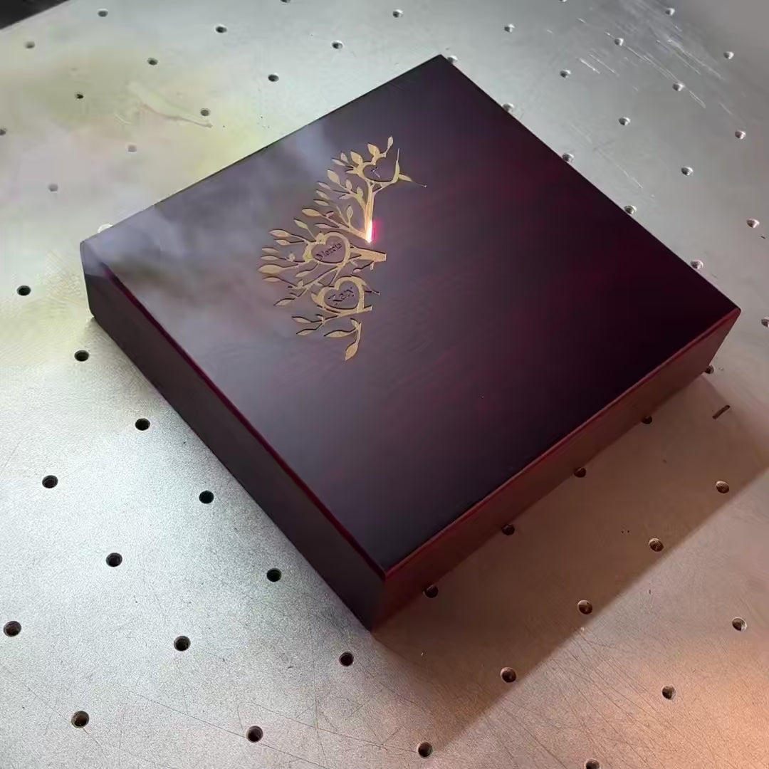 elegant wooden Family Tree Keepsake Box with a beautifully engraved tree design, perfect for storing cherished memories and sentimental items.